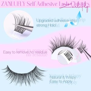 Self Adhesive Plastic Eyelash <b>Extensions</b> No <b>Glue</b> Needed Wispy C-curly Cluster 10-16MM Individual <b>Lashes</b> - Product Image 2