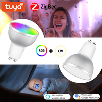 Ampoule intelligente RVB GU10 LED contrôlée par application à intensité variable 5W pour l'éclairage décoratif intérieur de la chambre à coucher à la maison
