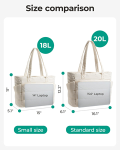 Large Puffer Shopping <b>Bag</b> <b>Work</b> Laptop <b>Bag</b> Lightweight Travel Tote <b>Bag</b> with Zipper - Product Image 4