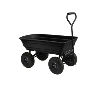 Chariot de jardin robuste en polyéthylène de haute qualité OEM/ODM avec mécanisme de basculement breveté pour le transport de paillis et de bois de chauffage - Modèle GARPYC000 - Product Image 1