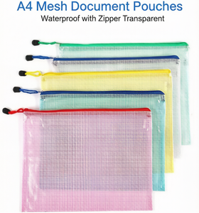 Sac de rangement pour documents en PVC imperméable avec fermeture éclair sécurisée, idéal pour l'école et le bureau - Product Image 3
