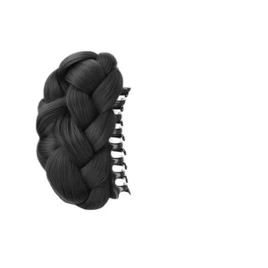 Peluca de moño alto para mujer con clips de textura realista, moño trenzado, postizo de pelo sintético natural y esponjoso - Product Image 1