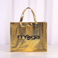 Sacs fourre-tout non tissés métallisés or et argent, sacs à main texturés effet laser or et argent, sacs cadeaux réutilisables pour le shopping