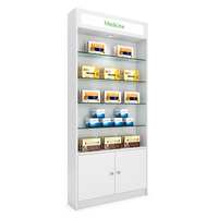 Divisions murales en bois blanc pour clinique de vente au détail, présentoirs pour pharmacie, étagères pour magasin de médicaments, design d'intérieur