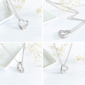 Collana con ciondolo a forma di cuore per donna, gioielli semplici e alla moda, regalo per l'uso quotidiano - Product Image 6