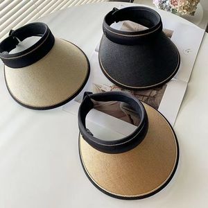 Visière de plage tendance pour <span class=keywords><strong>femme</strong></span> SYH1332 avec logo personnalisé, protection UV réglable, <span class=keywords><strong>chapeau</strong></span> à visière vide pour les voyages décontractés - Product Image 1
