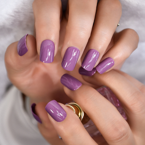 <span class=keywords><strong>Uñas</strong></span> Acrílicas Squoval Brillantes en Violeta Púrpura, Productos de Belleza, <span class=keywords><strong>Uñas</strong></span> Postizas al por Mayor - Product Image 5