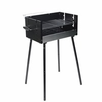 Barbecue Portable à charbon de bois, pliable, en acier inoxydable, réglable en hauteur