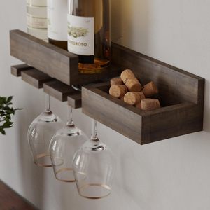 Portabottiglie per vino galleggiante in legno, - Product Image 3