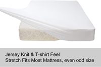 Drap-housse en tricot jersey extensible doux de taille Queen T-shirt confortable Matelas de séjour blanc extensible à 4 voies (de 5 à 16 pouces de profondeur)
