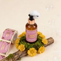 Rouleau d'étiquettes adhésives en vinyle imperméable imprimées sur mesure pour bouteilles cosmétiques, sels de bain, emballages de gels douche