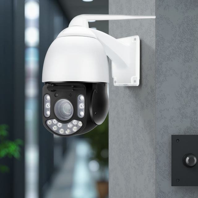 3MP 4K 2.7mm-13.5mm 20X Optical Zoom Night Vision Two Way Audio PTZ Security Outdoor POE Camera