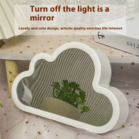 Offre Spéciale fait à la main bricolage LED nuage forme tulipe miroir fleur lampe romantique LED nuage tulipe miroir veilleuse pour filles cadeau