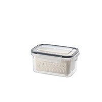 Koelkast afvoermandje, voedselveilige PET plastic, koelkast- en vriezerbestendig, fruit- en groente opbergbak met deksel, sorteerbak, vershoudend