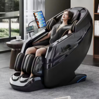 Fauteuil de massage 6D 4D à double moteur, airbag corps entier, zéro gravité, rail SL, thérapie thermique par pierres de jade, massage des jambes, pieds et mollets, Bluetooth, pour la maison et le bureau