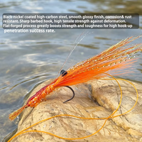 Mouches de pêche à la mouche en forme de crevettes, hameçons en nickel noir, fibres Mylar Flash, leurres bioniques pour la truite, le bar, le brochet, le saumon en eau douce et en eau salée