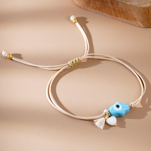 Artivelle Colgante de Concha en Forma de Corazón, Joyería de Moda con Doble Hilo, Amuletos de <span class=keywords><strong>Mano</strong></span> <span class=keywords><strong>Hamsa</strong></span> Azul, Pulseras de Ojo Turco de la Suerte para Mujer, Regalos - Product Image 2