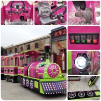 Train touristique électrique sans rails Nova Rides pour 24 passagers - Manège d'amusement intérieur/extérieur, grand train de tourisme sur rails