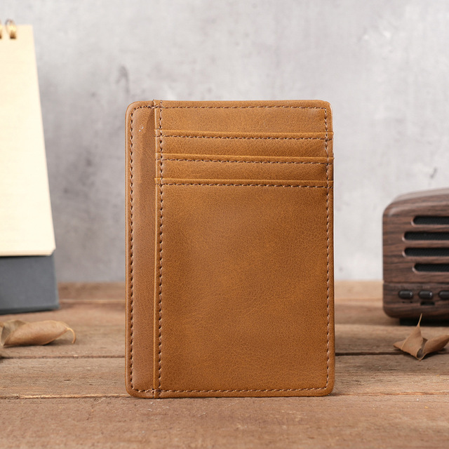 Unisex Slim Leather RFID Blocking Card Holder for Men Women Custom Wholesale Stylish Business ID & Passport Holder