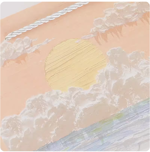 Caja de Regalo para Maquillaje con Diseño de Pintura al Óleo de Paisajes de la Serie High Beauty Day, con Cinta para Atar - Product Image 4