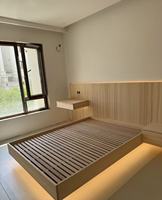 Juego de Dormitorio Americano RH de Madera Maciza con Cama Doble, Estilo Francés Moderno, Simple y Elegante, Muebles Personalizados para Apartamento