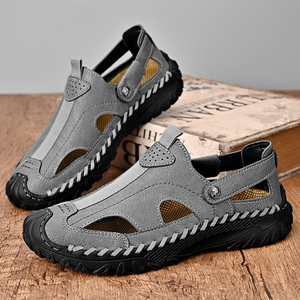 Custom LOGO Men's Summer Swimming Shoes Pure Hand Made Genuine Leather <strong>Closed</strong> Toe Outdoor <strong>Sandals</strong> for Men - Product Image 4
