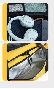 Unisex <b>Yellow</b> Large Zipper Closure Duffel <b>Bag</b> Comfortable Shoulder Strap Durable Polyester Lining Water Resistant Outdoor - Product Image 3