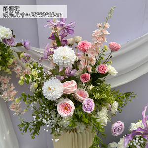 Arrangement floral Austin violet rose de style chaud ensembles de mariage décoration de fond de fleur artificielle - Product Image 6