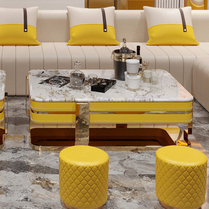 Table basse de <span class=keywords><strong>bar</strong></span> KTV Karaoké LED moderne de luxe, en verre trempé, personnalisable en taille et couleur, avec structure en métal et acier inoxydable, petite table de <span class=keywords><strong>bar</strong></span> - Product Image 3