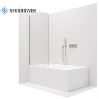 Baignoire rectangulaire intérieure avec baignoire Salles de douche Charnière Cabine fermée pliante pour hôtels Style ouvert pivotant