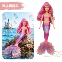 Poupée en plastique de princesse sirène gothique transfrontalière pour enfants, célèbre sur internet, faite à la main, avec son et lumière, cadeau d'anniversaire, jouet