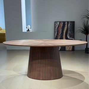 Mesa <span class=keywords><strong>de</strong></span> Comedor Moderna <span class=keywords><strong>de</strong></span> Lujo en <span class=keywords><strong>Madera</strong></span> <span class=keywords><strong>de</strong></span> <span class=keywords><strong>Nogal</strong></span> con Base <span class=keywords><strong>de</strong></span> <span class=keywords><strong>Madera</strong></span>, <span class=keywords><strong>Venta</strong></span> Directa <span class=keywords><strong>de</strong></span> Fábrica para Muebles <span class=keywords><strong>de</strong></span> Hogar, Restaurante o Apartamento - Product Image 1