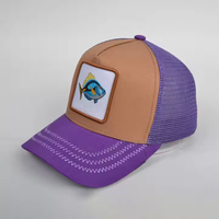 Gorra Trucker de 5 Paneles de Alta Calidad con Bordado de Anime, Gorras de Béisbol con Diseño de Animales y Dibujos Animados, Gorras Trucker de Malla