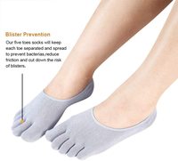 Can Logo personnalisé Chaussettes d'orteil Chaussettes invisibles en coton à coupe basse à cinq doigts Chaussettes athlétiques pour femmes filles Chaussettes d'orteil