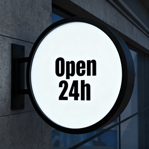 שלט תאורת לד דו צדדי עגול בהתאמה אישית, שלט חיצוני עגול מואר, שלט חזית לחנות עסקית - Product Image 5