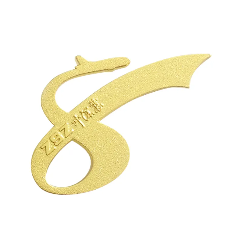 Custom metal badge company logo gold badge or pink ribbon lapel pin magnetic unique shaped lapel pins