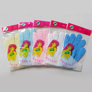 Guantes de ducha de nailon al por mayor, suaves y exfoliantes, accesorios de baño para limpiar y suavizar la piel, cepillos y esponjas de spa. - Product Image 4