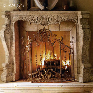 Diseño Popular tallado a mano francés independiente chimenea decorativa manto Carrara mármol blanco para Villa cocina uso al aire libre - Product Image 4