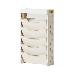 Selected Movable Bookshelf 5 Layers <b>Large</b> Capacity Foldable Standing Type Office Organizer Rectangle Shape - Product Image 1