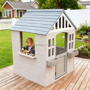 Maisonnette en bois pour enfants avec toit gris, cabane de jardin extérieure - Product Image 5
