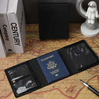 Dompet Pilot, dompet paspor hitam, penutup paspor, pemegang dokumen Pilot, kulit PU, pengatur paspor perjalanan