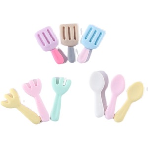 Cuillères, fourchettes, spatules en résine EVA, mini accessoires pour la décoration de téléphone, fournitures de bricolage, ensemble de couleurs pastel - Product Image 5
