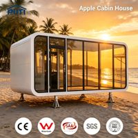 Villa Modulaire Préfabriquée Moderne Apple Cabin 13m² avec Salle de Bain Prête pour la Vie en Station Balnéaire