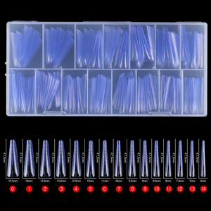 Prix bas 150 pièces couverture complète moule de construction rapide acrylique ongles formes Stiletto français double ongles <span class=keywords><strong>forme</strong></span> avec bords à l'intérieur - Product Image 2