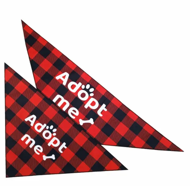 Adopt Me Dog Bandana Pet Plaid Reversible Triangle Bibs Printing Pet Scarf Bibs Accessories For Animal