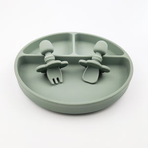 Ensemble d'alimentation en Silicone pour bébé, 10 pièces, <span class=keywords><strong>assiette</strong></span> avec fourchette et cuillère - Product Image 1