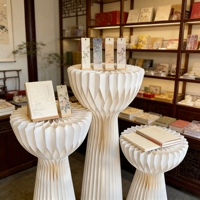 Support de présentation cylindrique en structure nid d'abeille en papier pour table de desserts de mariage, design Art Déco, présentoir multifonctionnel pour produits