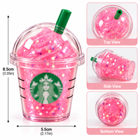 Nouveau jouet Squishy rose en forme d'étoile, thé au lait Boba fraise, pailleté, en maltose, souple à presser, anti-stress, boîte surprise, cadeau