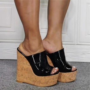 Sandales compensées à plateforme pour femmes, réfléchissantes, d'été, à talon haut, grandes tailles 47 - Product Image 3