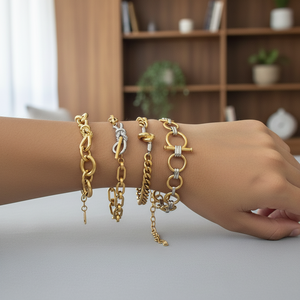 MW 18K PVD plateado mujer diseño nudo Color bloque cadena pulsera de lujo moda cadena enlace pulseras mujeres acero inoxidable - Product Image 2